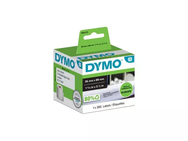 DYMO LW Large address labels - Low-Entry Volume, 89x36mm, 1x260 1983172