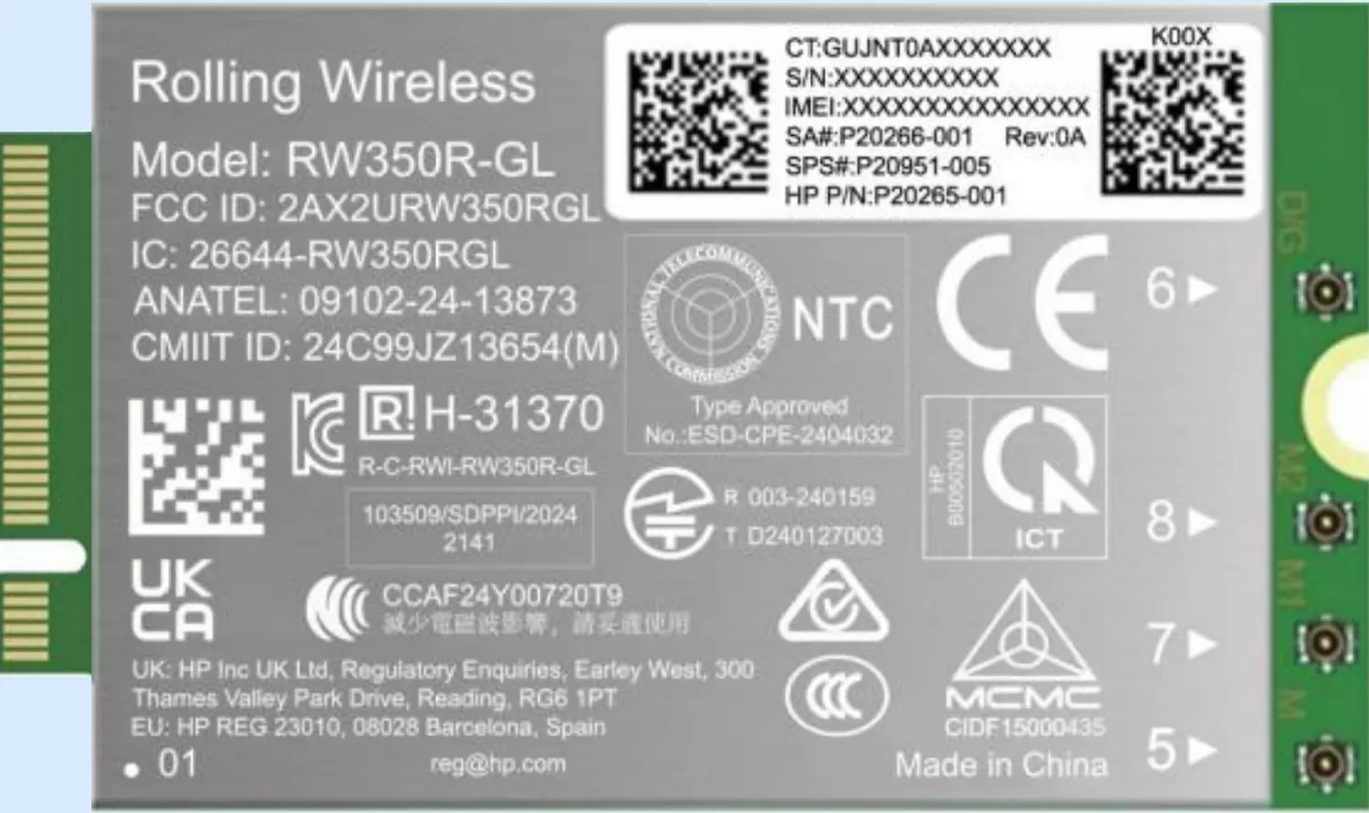 HP 4G LTE-AP Cat 19 WWAN B8BD3AA
