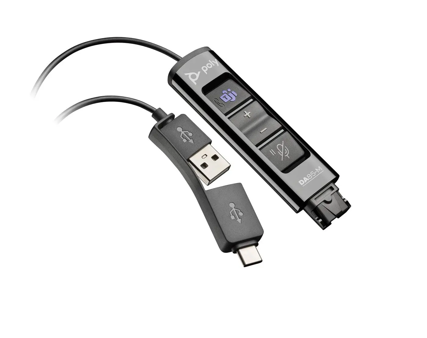 POLY DA85-M TEAMS CERTIFIED USB TO QD SMART DIGITAL HEADSET ADAPTOR ACCS 218268-01