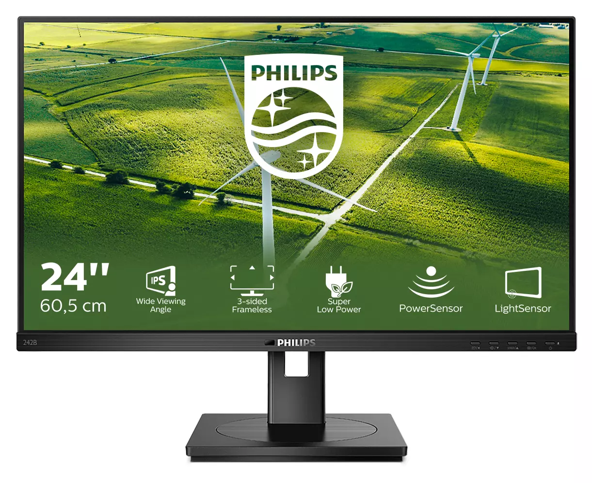 PHILIPS 242B1G/00 23.8inch IPS FHD 1920x1080 1000:1 250cd/m2 75Hz 4ms D-Sub DVI HDMI 1xUSB-B 4xUSB 3.2 242B1G/00