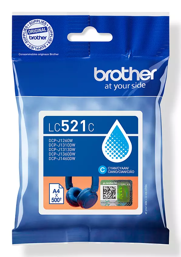 BROTHER LC521C Cyan ink cartridge, yield up to 500 pages LC521C