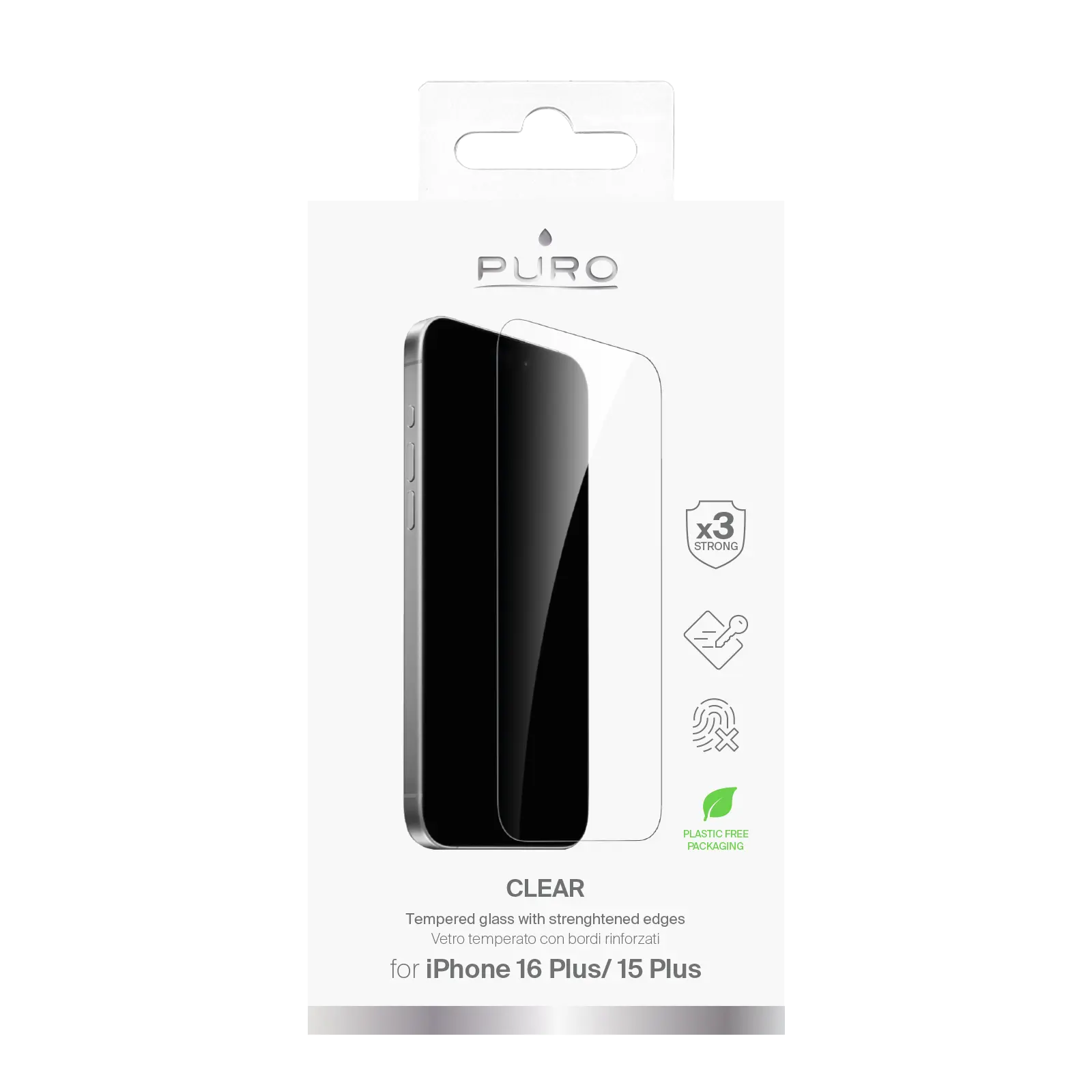PURO iPhone 15 Plus/16 Plus Standard Tempered Glass PUSDGIPHONE1667
