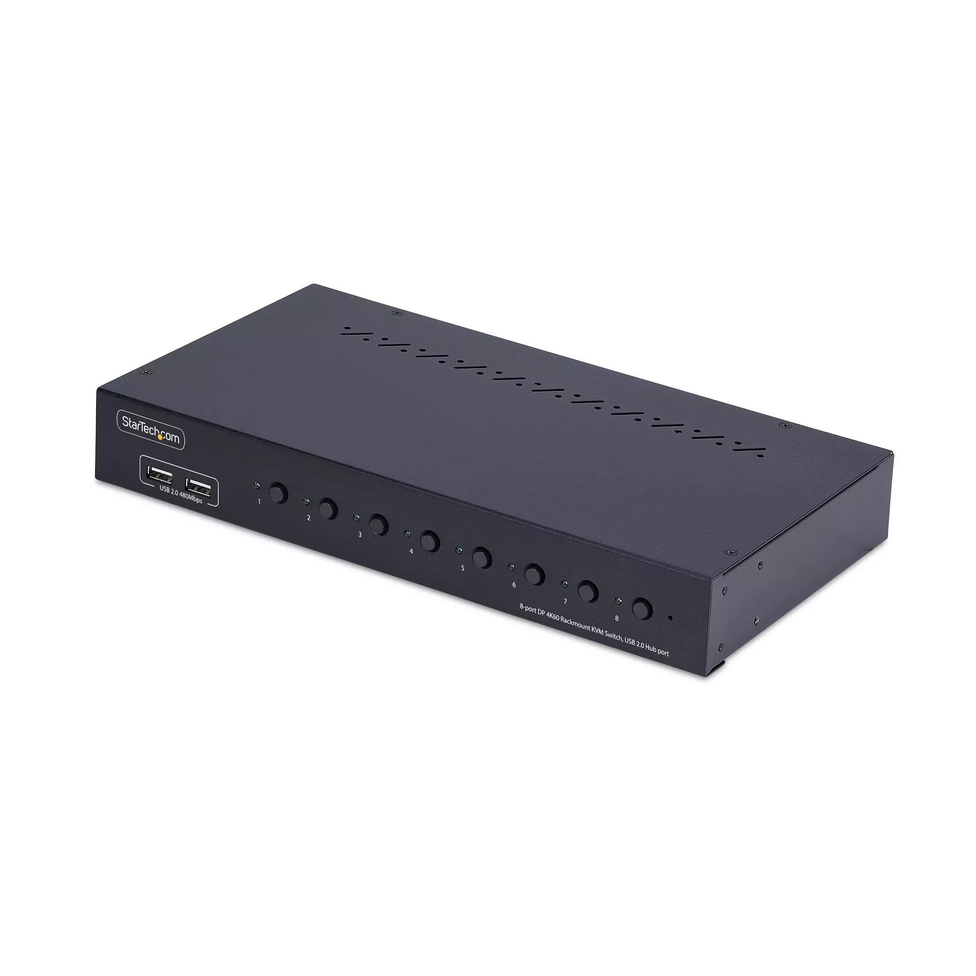STARTECH 8-Port DisplayPort KVM Switch w/1U Rack Mount Kit 4K 60Hz DP 1.2 Push-Button/Hotkey Switching TAA Compliant R8AD122-KVM-SWITCH