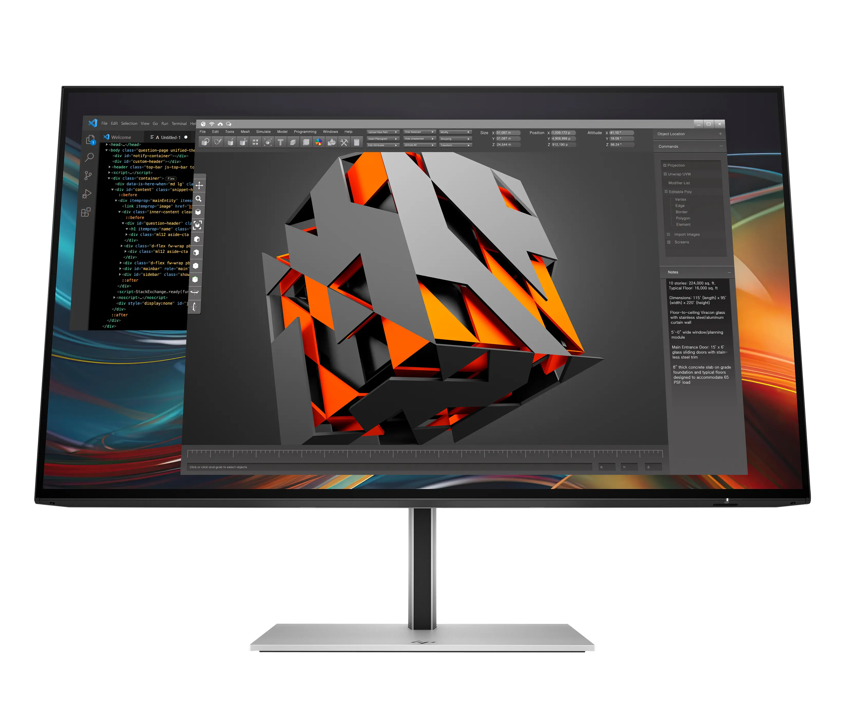 HP 724pf Series 7 Pro 23.8inch IPS FHD Monitor 16:9 1500:1 5ms HDMI 1.4 DP 1.2 (EN) 8X530A5#ABB