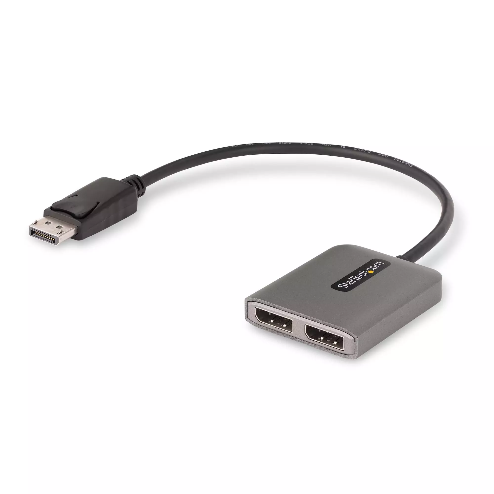 STARTECH 2-Port DisplayPort MST Hub Dual 4K 60Hz DP 1.4multi-Monitor Video Adapter 1ft Built-in Cable USB Powered Windows Only MST14DP122DP