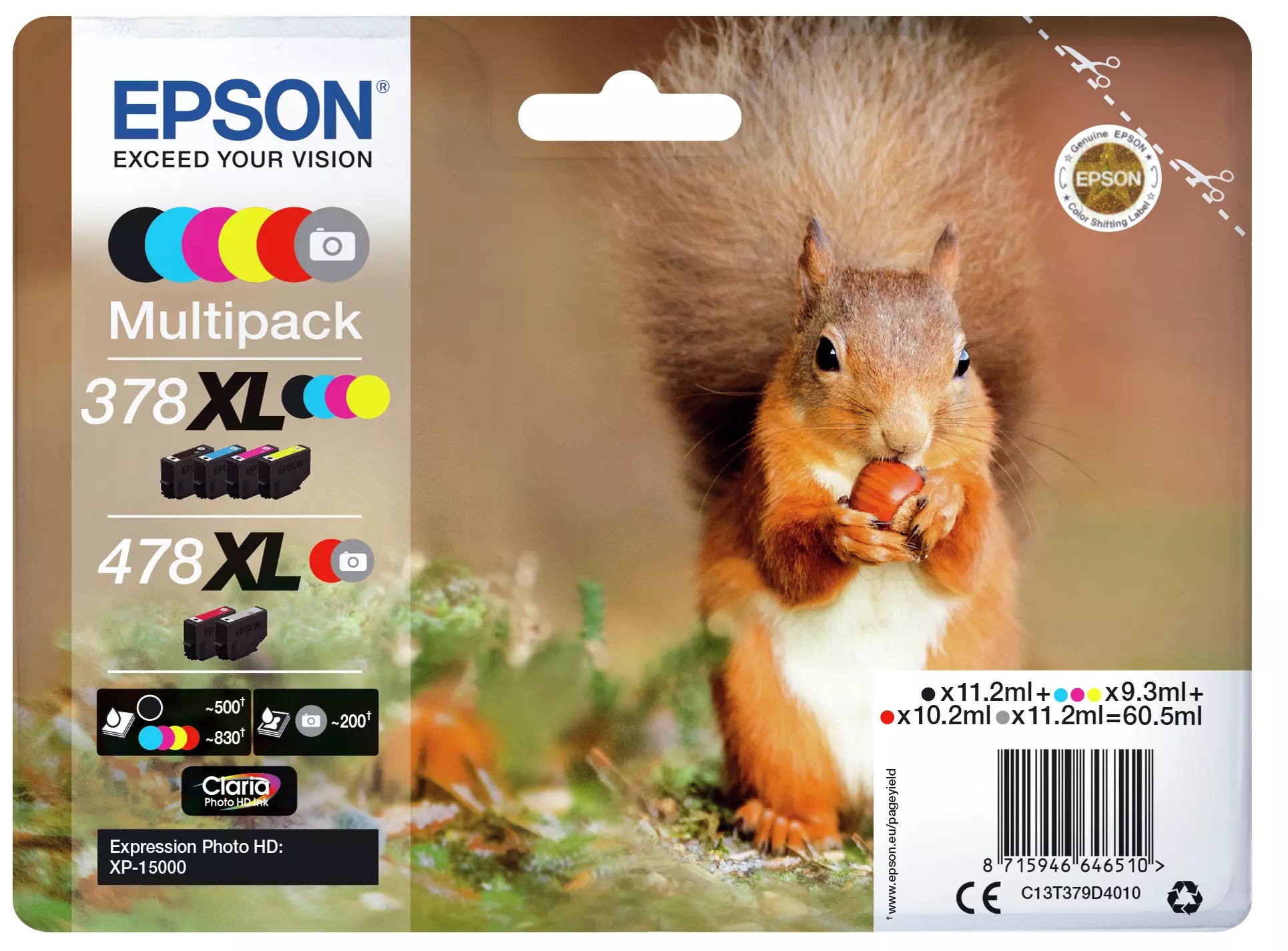 EPSON Ink/378XL+478XL Squirrel CMYKRG C13T379D4010