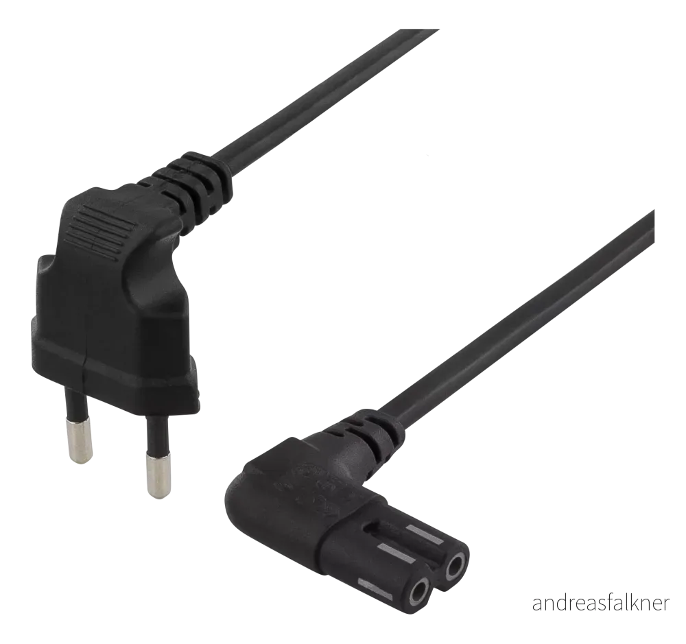 DELTACO ojordad apparatkabel, 5m, CEE 7/16 - IEC 60320 C7, svart DEL-109BO