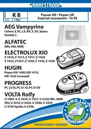 HANESTRÖM Vacuum cleaner bags K8 K8