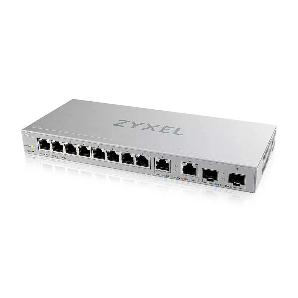 ZYXEL XGS1210-12,8-Port Gigabit webmanaged MultiGig Switch with 8 port 1G + 2-Port 2.5G + 2-Port SFP XGS1210-12-ZZ0102F