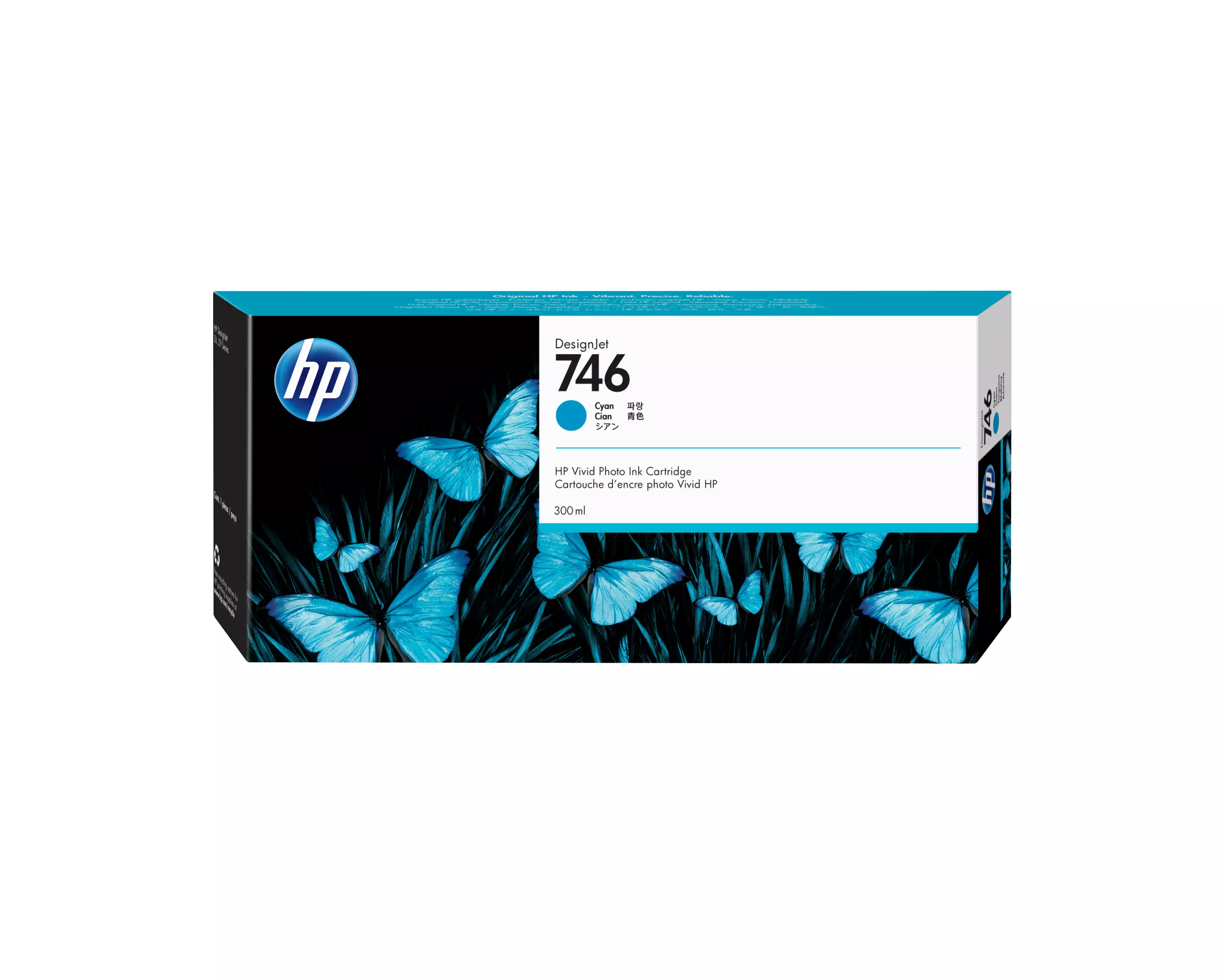 HP 746 300-ml Cyan Ink Cartridge P2V80A