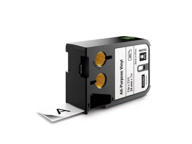DYMO XTL TAPE VINYL PERMANENT ENDLESSLY 24MM X 7M BLACK SUPL 1868753