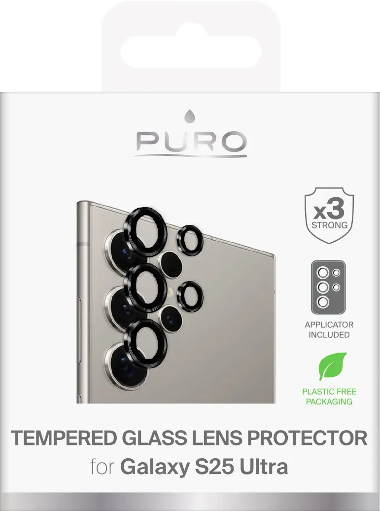 PURO Samsung Galaxy S25 Ultra Individual Camera Temp. Glass,3 pcs PUSDGLS25UTR