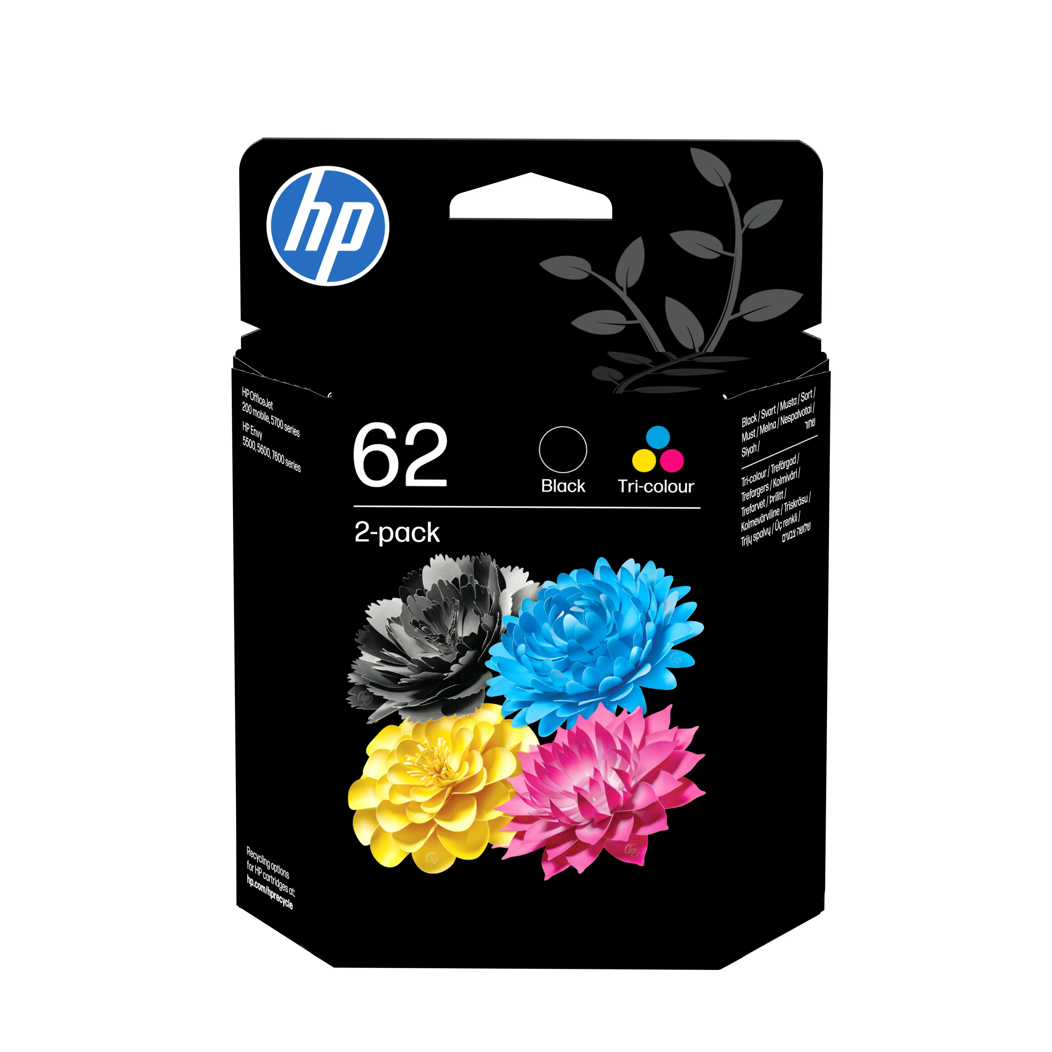 HP INK CARTRIDGE NO 62 B/C/M/Y COMBO 2-PACK BLISTER SUPL N9J71AE#301