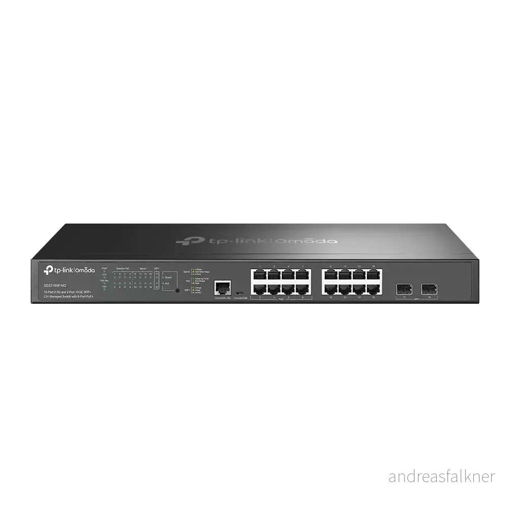 TP-LINK Omada 16-Port 2.5G and 2-Port 10GE SFP+ L2+ Managed Switch with 8-Port PoE+ SG3218XP-M2
