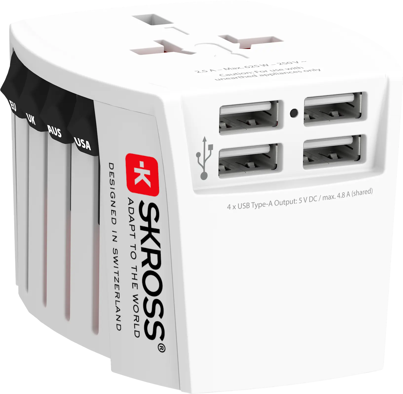 SKROSS MUV World Travel adapter, USB 4xA 1.302961