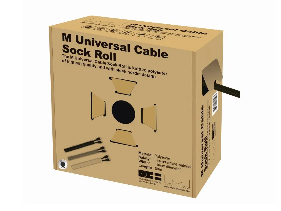 MULTIBRACKETS M Universal Cable Sock Roll Svart 40mm x 50 meter från Multibrackets 7350022732483