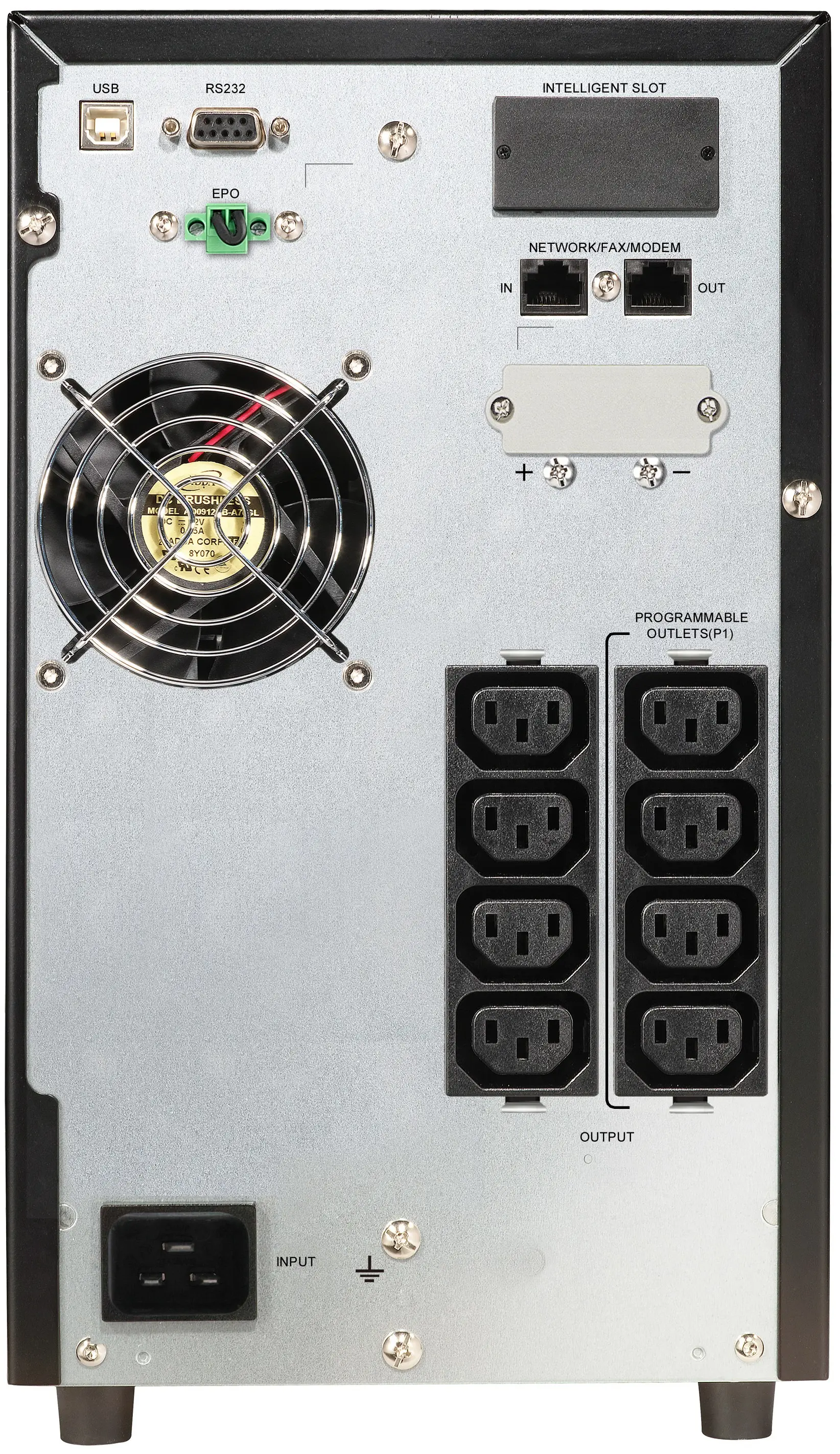 POWERWALKER BlueWalker PowerWalker UPS VFI2000 CGPF1 Online, 2000VA 2000W, PF1 Power Factor 1, Unique Blade Design for best Air flow 10122110