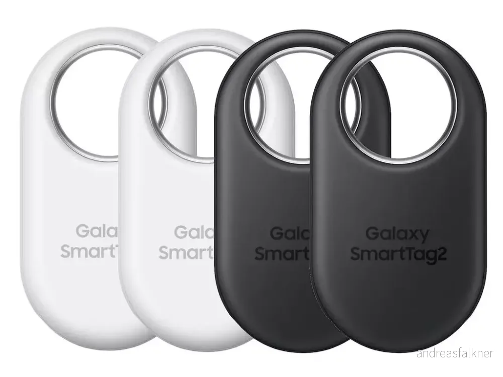SAMSUNG Galaxy SmartTag2 sporingsbrikke 4-pack (sort/hvit) Utskiftbart batteri, IP67, opptil 700 dager batteritid EI-T5600KWEGEU