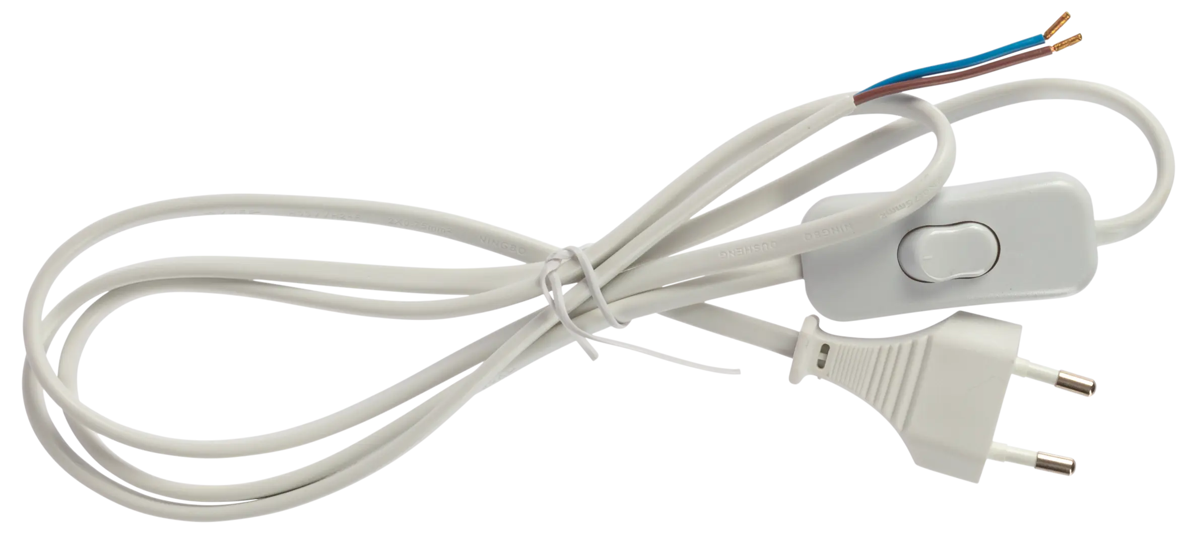 Nordic Quality Lampkabel med brytare, 1,5m, Vit 322840