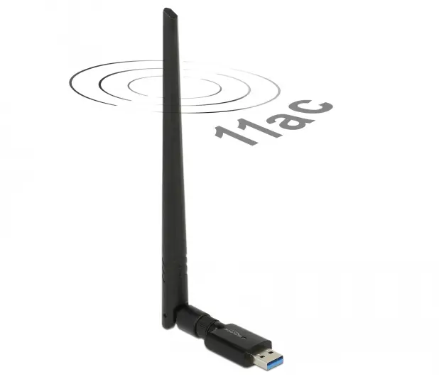 DELOCK USB 3.0 Dual Band WLAN ac/a/b/g/n Stick 867 + 300 Mbps with external a 12535