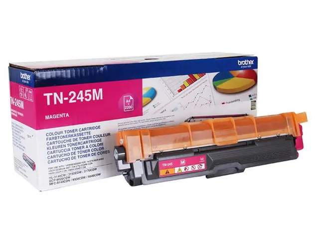 BROTHER TN-245M TONER CARTRIDGE MAGENTA F. HL-3140/3150/3170 F.2200 P SUPL TN245M