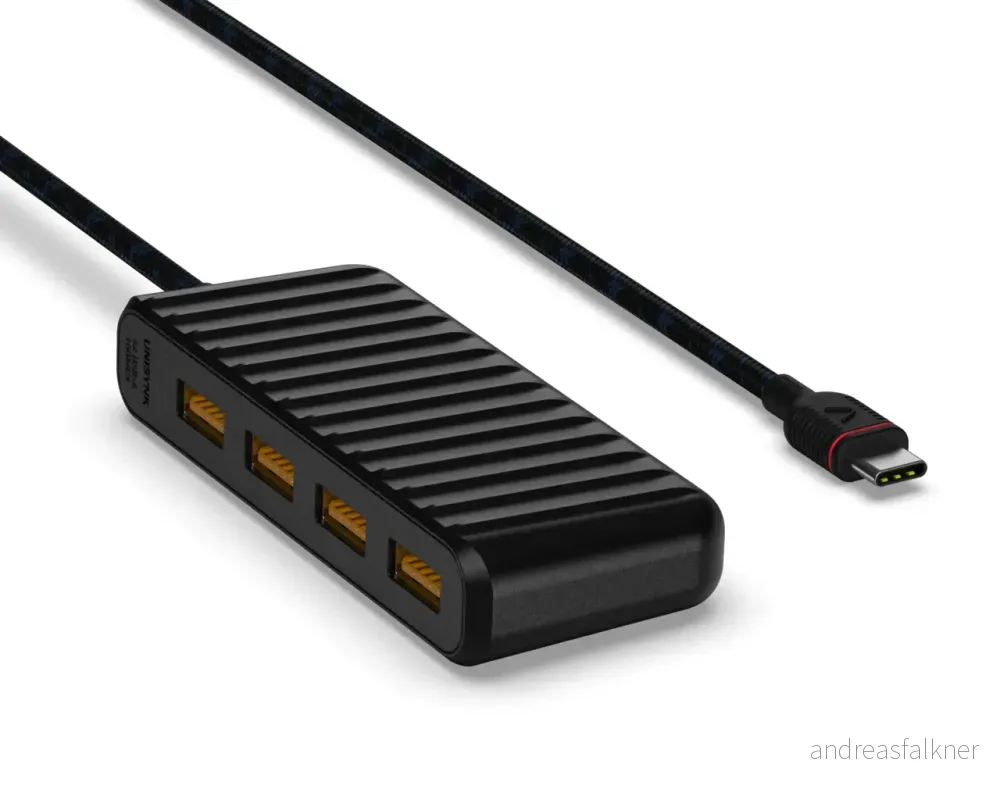UNISYNK USB-C to 4x USB-A Hub 10Gbps Black 10426