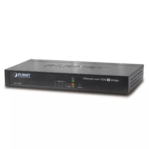 PLANET Konverter Ethernet VDSL2 30a Ethernet switch med ADSL2 Bridge VC-234
