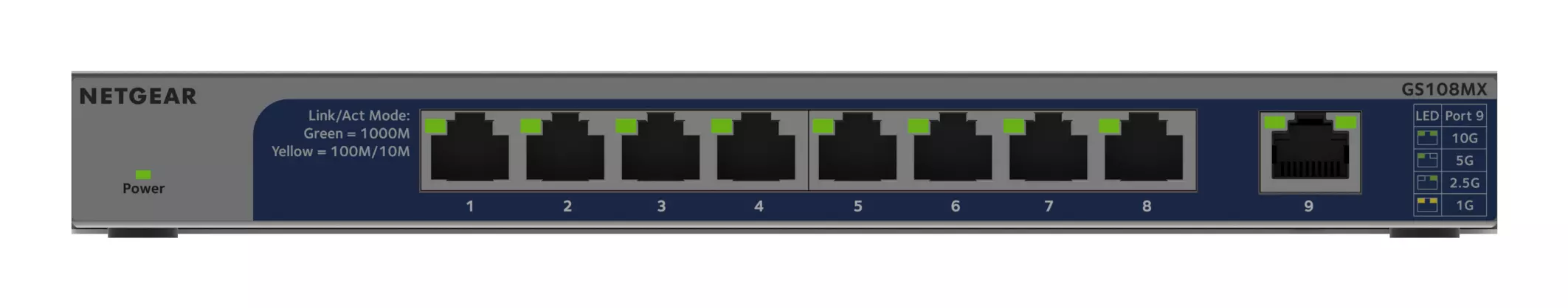NETGEAR 8PT GIG UM+1P 10G/MULTI-GIG UPLINK GS1 GS108MX-100EUS