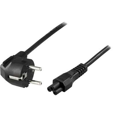 DELTACO device cable, angled CEE 7/7 - straight IEC C5, 2m, LSZH DEL-109NA-LSZH