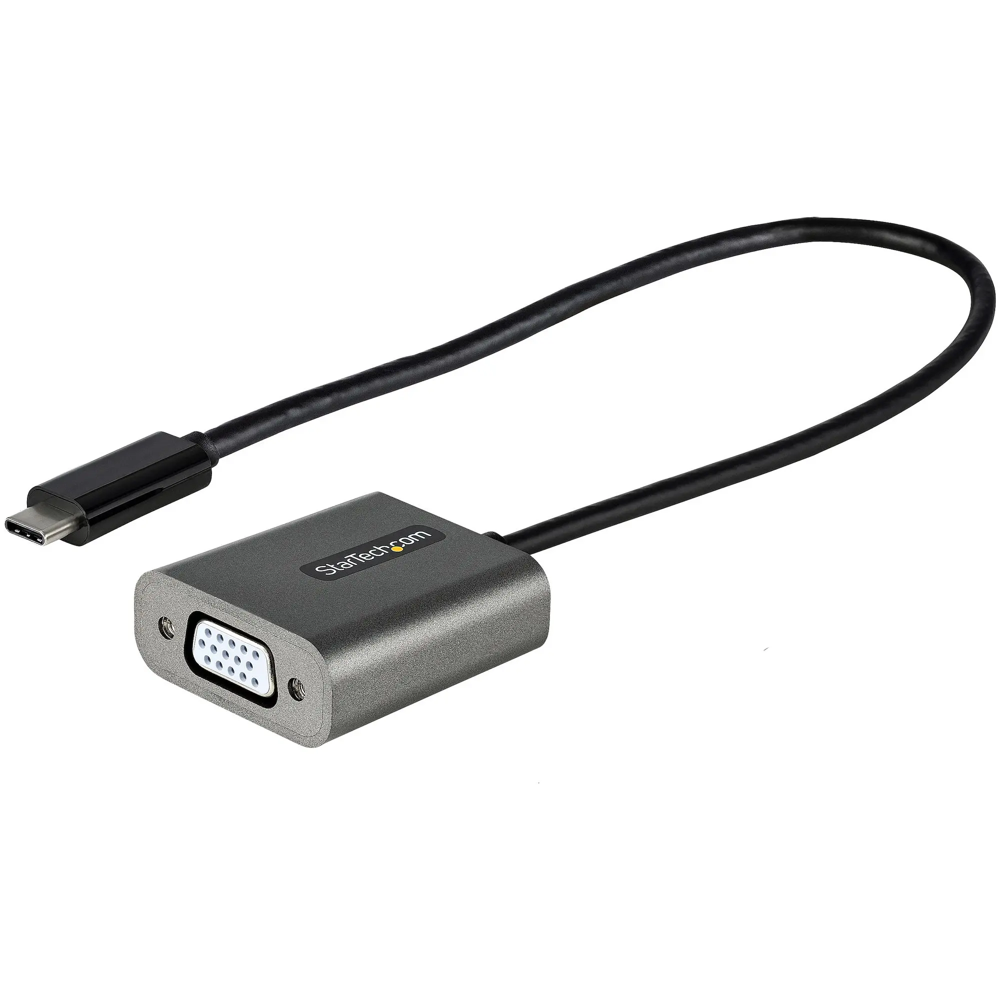 STARTECH USB C TO VGA ADAPTER 1920X1200P WITH 12IN LONG ATTACHED CABLE CABL CDP2VGAEC