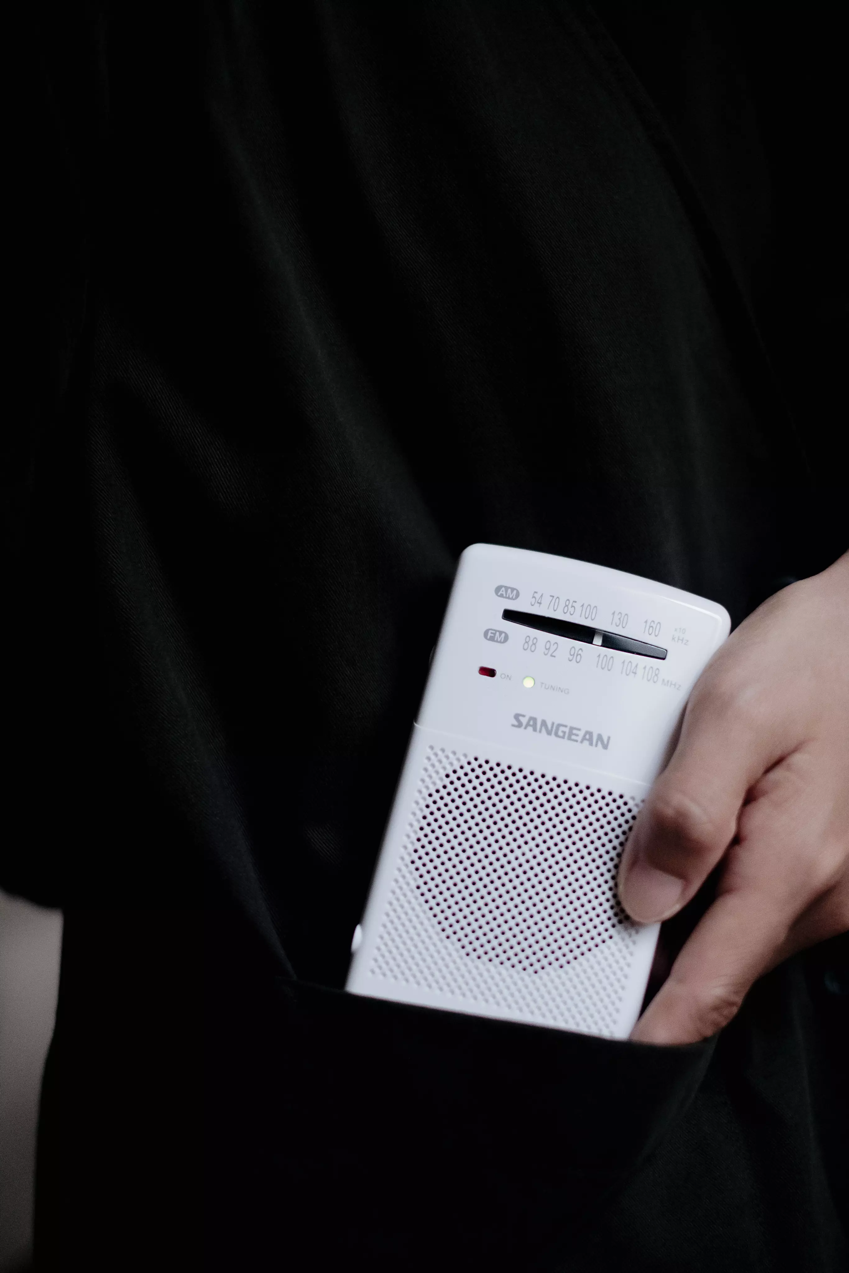 SANGEAN SR-35 White AM/FM Analog Pocket Radio with built-in speaker A500478