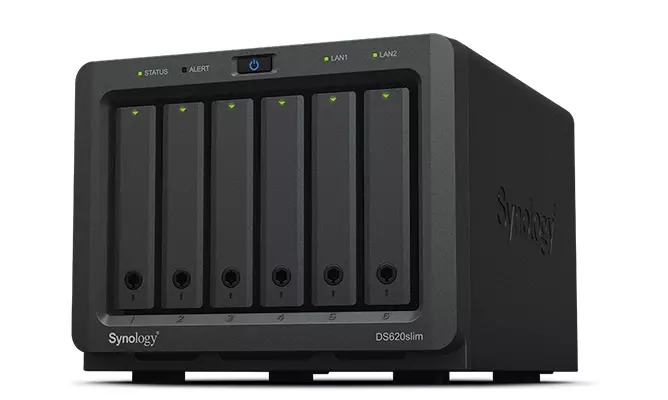 SYNOLOGY DS620SLIM 6BAY 2.5IN 2.0GHZ DC 2X GBE 2X USB 3.0 2GB DDR3L IN EXT DS620SLIM