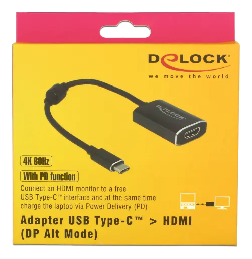 DELOCK Adapter USB Type-C™ Stecker > HDMI Buchse (DP Alt Mode) 4K 60 H 62988