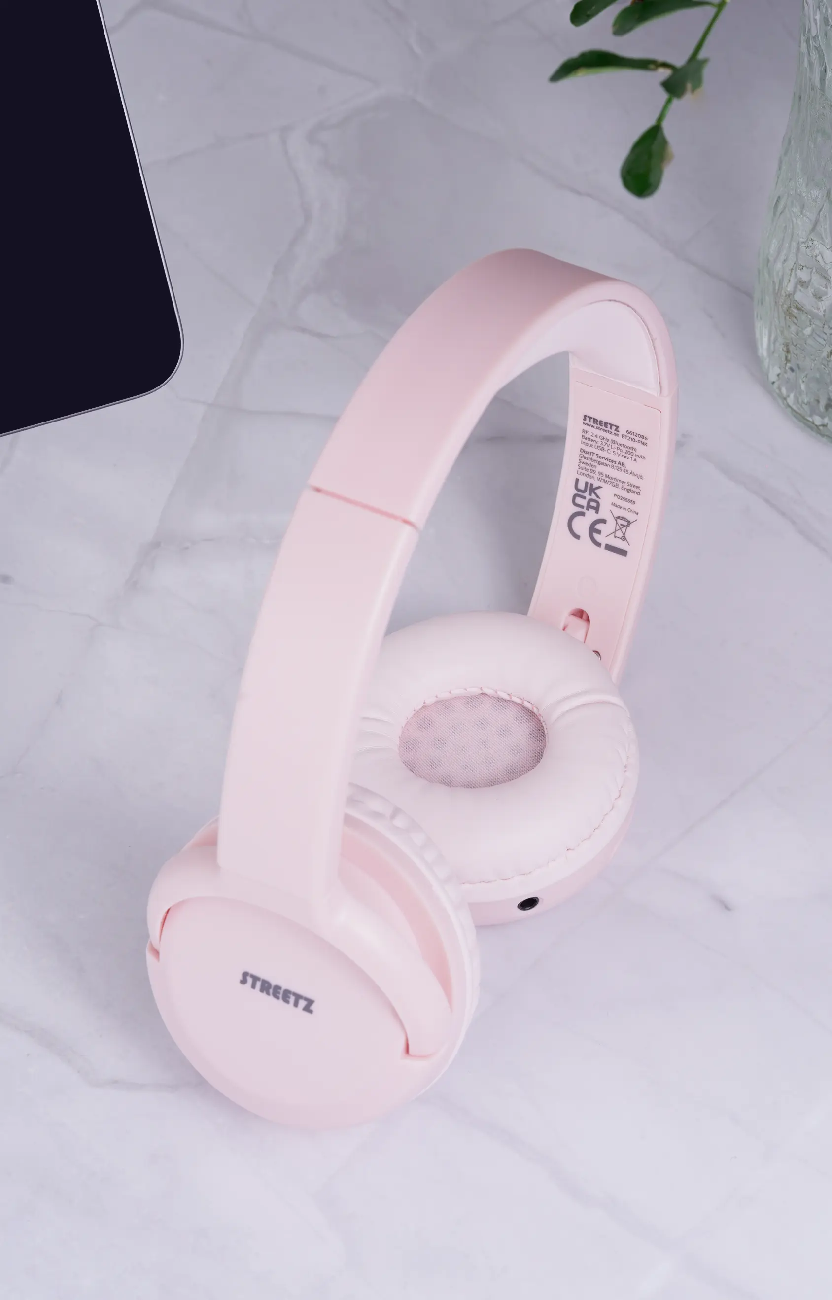 STREETZ BT210 Bluetooth headphones, mic, foldable, pink BT210-PNK