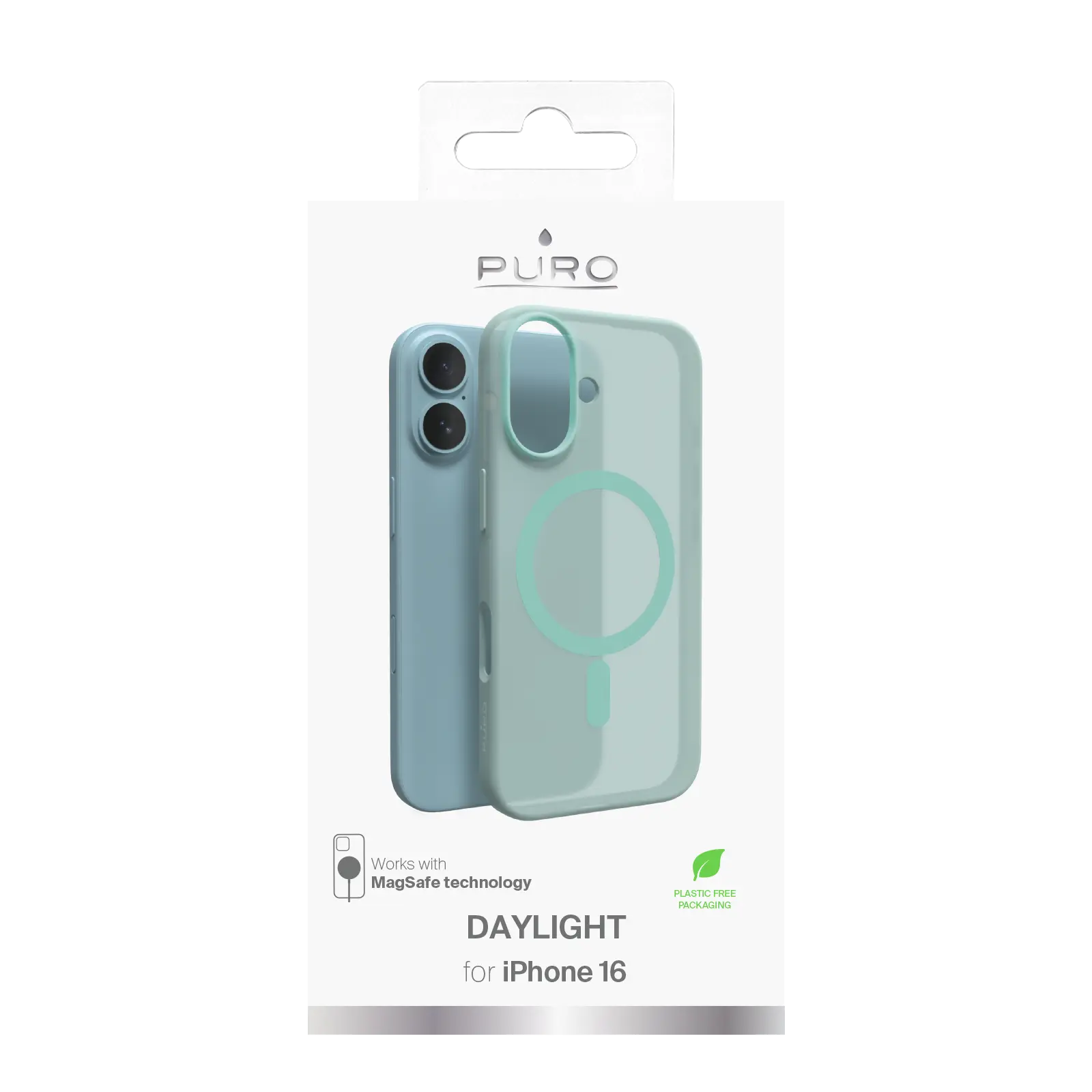 PURO iPhone 16 silicone cover DAYLIGHT, semi-transparent, green PUIPC1661DAYLGRN