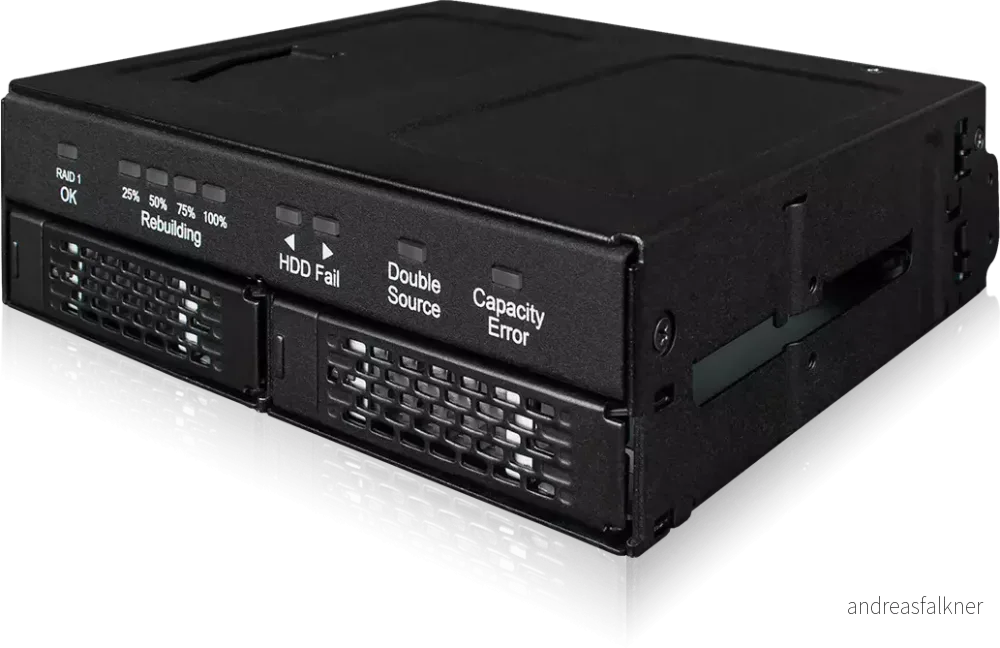 ICY DOCK 2x 2.5"SATA HDD/SSD RAID 1 in 1x 5.25" bay black MB902SPR-B R1