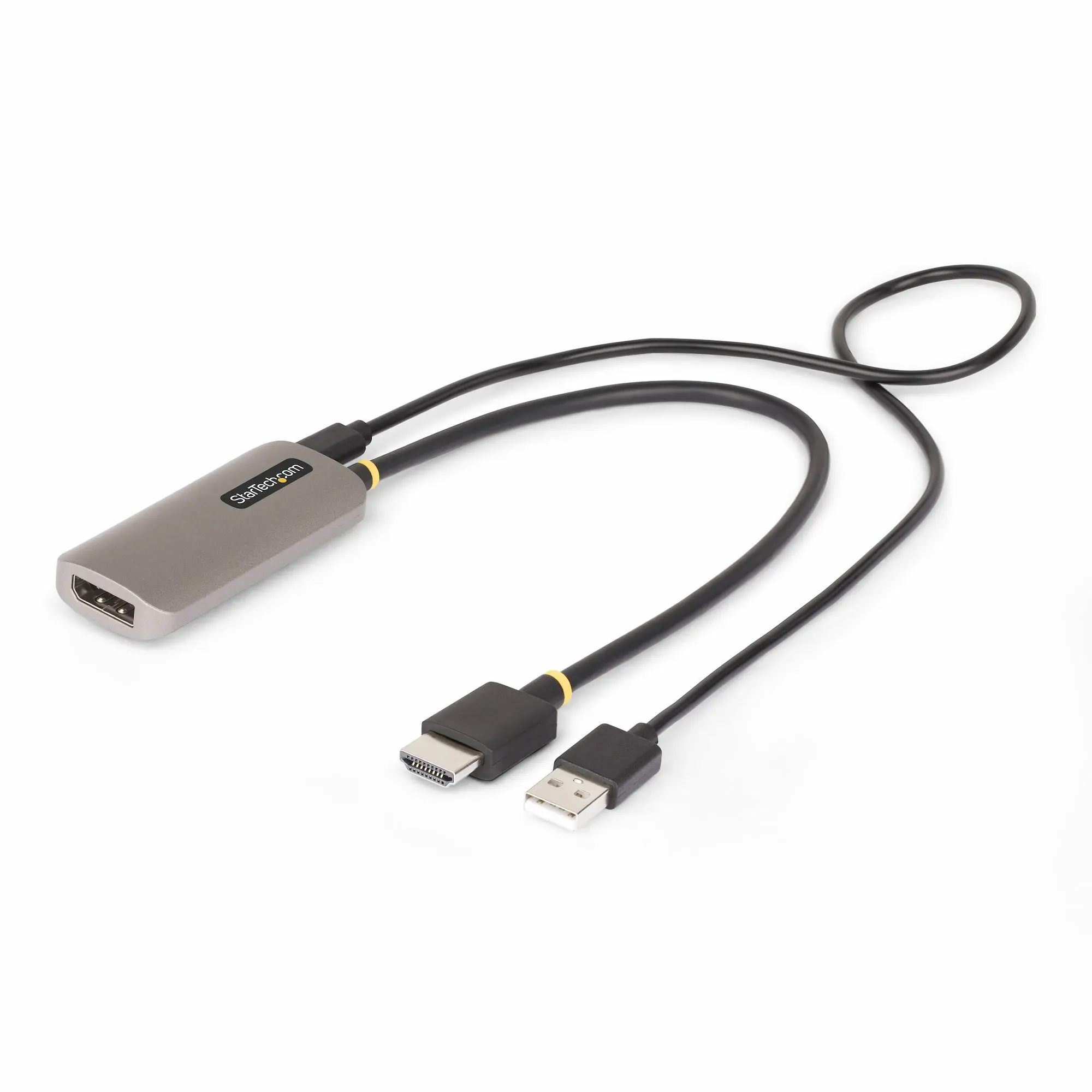 STARTECH 1ft/30cm HDMI to DisplayPort Adapter Cable 8K 60Hz Active HDMI 2.1 to DP 1.4 Video Converter USB Bus Powered 148B-HDMI-DP-8K