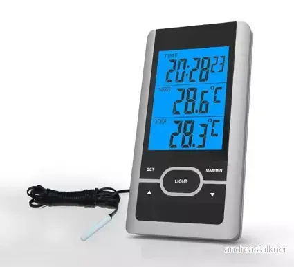 HANESTRÖM Inne/ute termometer med klocka 110